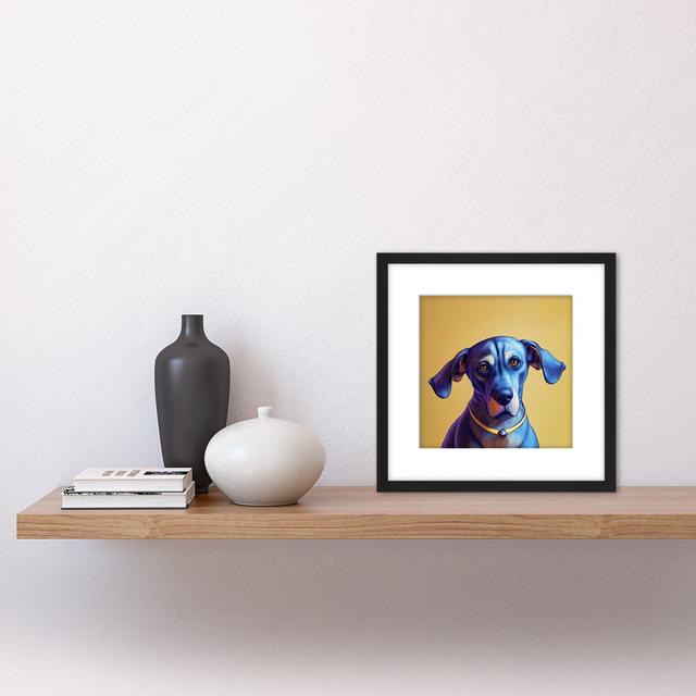 Blue Fox Hound Dog Portrait Painting - Single Picture Frame Print Wee Blue Coo on Productcaster.