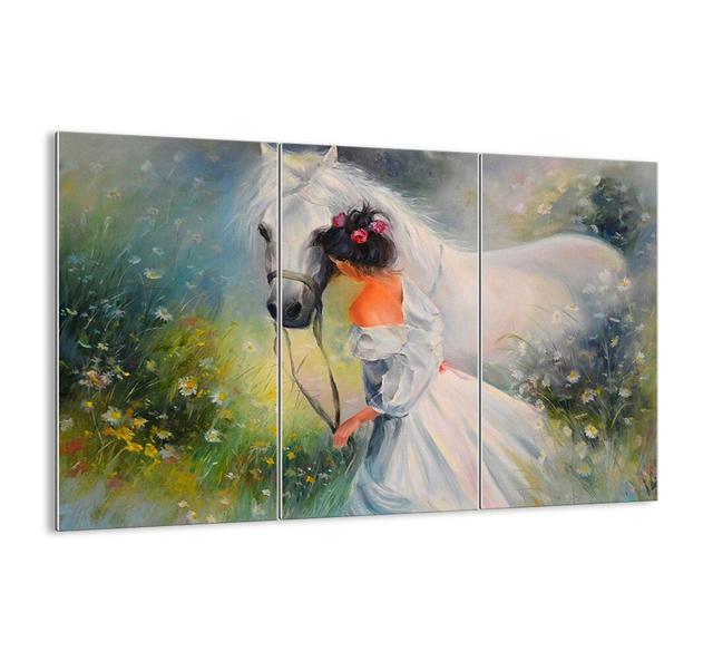 Like a Beautiful Dream - 3 Piece Unframed Painting Print Set on Glass Rosalind Wheeler Size: 110cm H x 165cm W x 1.8cm D on Productcaster.