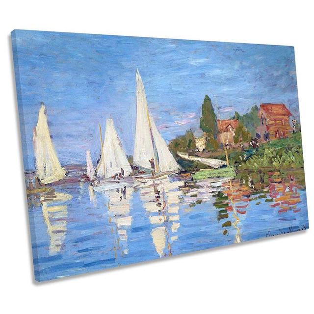 Claude Monet Regattas At Argenteui CANVAS WALL ART Print Longshore Tides Size: 30.5cm H x 45.7cm W x 2cm D on Productcaster.