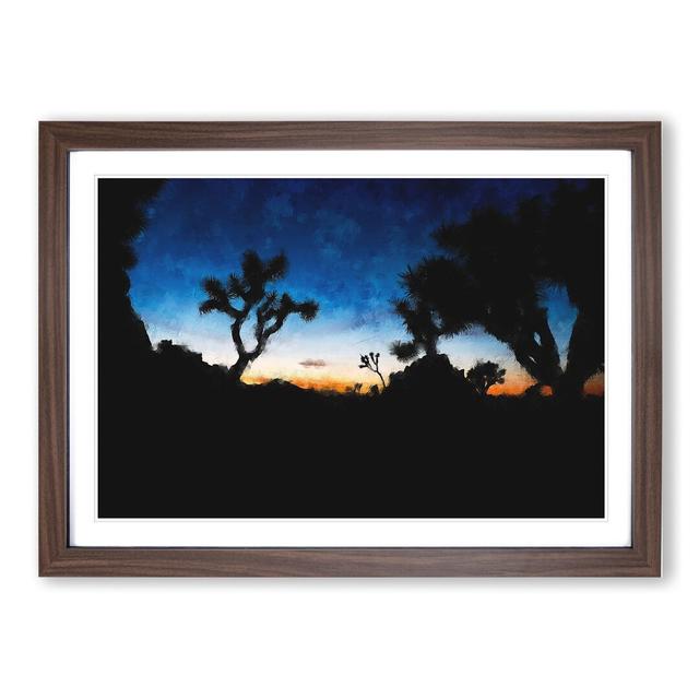 Joshua Tree National Park at Night - Picture Frame Painting East Urban Home Size: 27cm H x 36cm W x 2cm D, Frame Option: Walnut Framed on Productcaster.