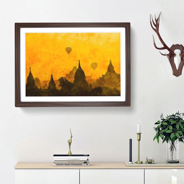 Hot Air Balloons over Old Bagan - Picture Frame Painting Print East Urban Home Frame Option: Walnut Framed, Size: 45cm H x 63cm W x 2cm D on Productcaster.