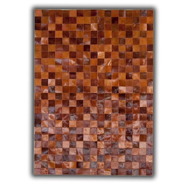 Kelsi Hooked Cowhide Brown Rug Union Rustic Rug Size: Rectangle 120 x 180cm on Productcaster.