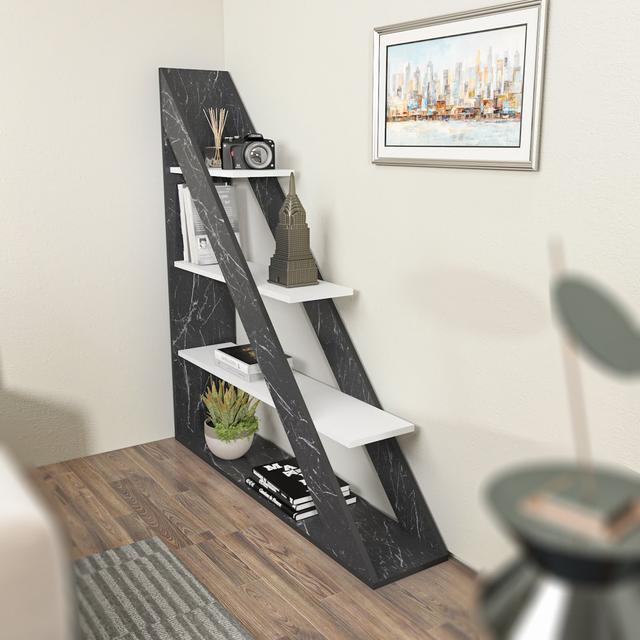 Pisa 120cm W Ladder Bookcase Metro Lane Colour: Black /White on Productcaster.