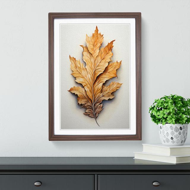 Leaf Tachisme - Single Picture Frame Print on Wood Marlow Home Co. Size: 34cm H x 25cm W x 2cm D, Frame Colour: Walnut on Productcaster.