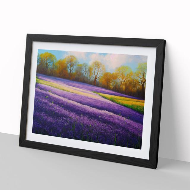 Electrifying Bluebell Field Fleur De Lis Living Size: 46cm H x 64cm W x 2cm D, Frame Colour: Black on Productcaster.