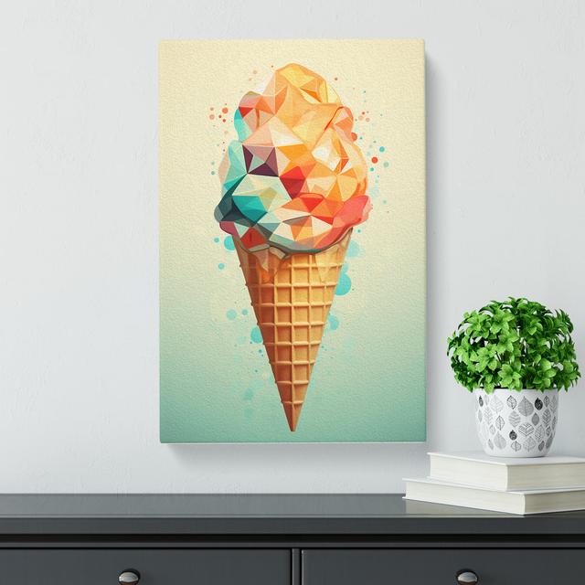 Ice Cream Geometric - Print Marlow Home Co. Size: 76cm H x 50cm W x 3cm D on Productcaster.