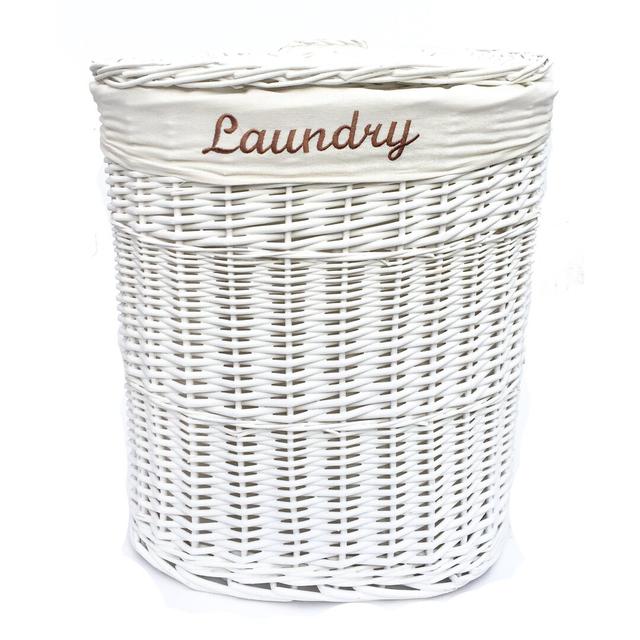 Wicker Laundry Bin Brambly Cottage Colour: White, Size: Medium (49cm H x 42cm W x 32cm D) on Productcaster.