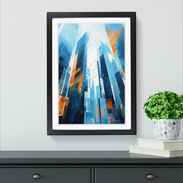 Skyscraper Abstract - Single Picture Frame Print on Wood Metro Lane Format: Black, Size: 64cm H x 46cm W x 2cm D on Productcaster.