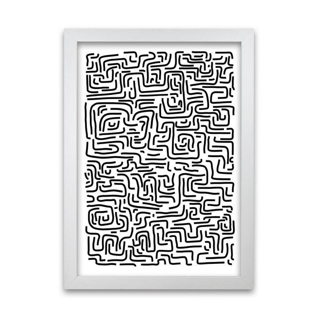 Large Doodle Original - Print Norden Home Size: 84cm H x 59cm W x 3cm D, Frame Option: White Frame on Productcaster.