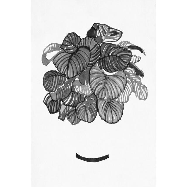 B&W Indoor Plant II by Stellar Design Studio - Wrapped Canvas Painting Rosalind Wheeler Size: 76cm H x 51cm W x 3.8cm D on Productcaster.