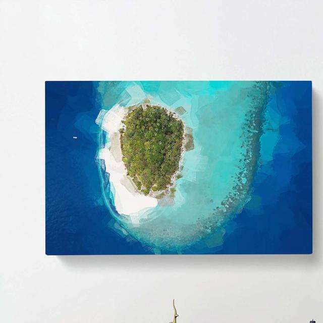 Baa Atoll in the Maldives in Abstract - Wrapped Canvas Graphic Art Print East Urban Home Size: 50cm H x 76cm W x 3cm D on Productcaster.