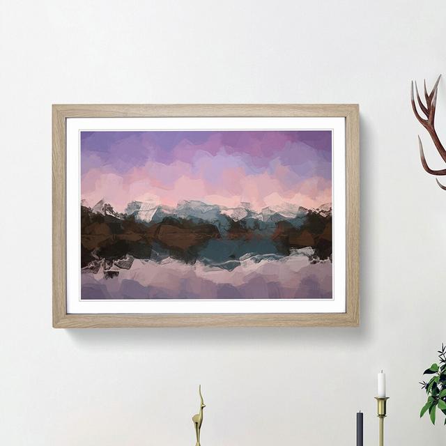 Reflection of the Mountains in Abstract - Picture Frame Graphic Art Print East Urban Home Frame Option: Oak Framed, Size: 36cm H x 48cm W x 2cm D on Productcaster.