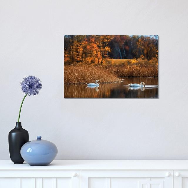 Fall Duet by David Gardiner - Print on Canvas Canora Grey Size: 12"H x 18"W on Productcaster.