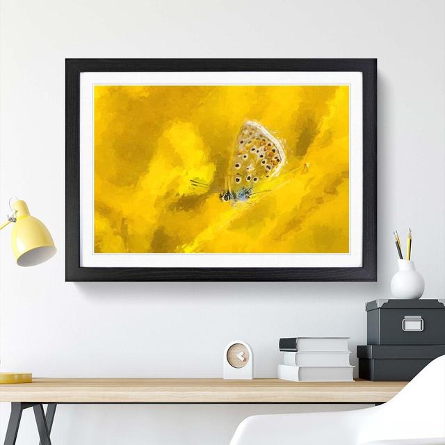 Yellow Butterfly in Abstract - Picture Frame Graphic Art Print East Urban Home Size: 50cm H x 76cm W x 2cm D, Frame Option: Black on Productcaster.