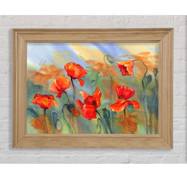 Poppy Abstract - Single Picture Frame Art Prints Bright Star Size: 84.1cm H x 142.2cm W x 8cm D on Productcaster.