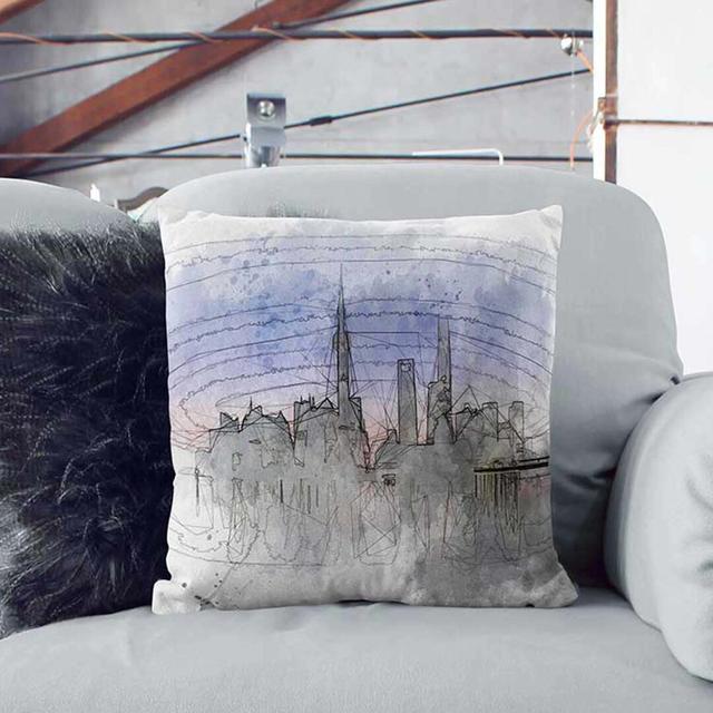 Evening Reflections of Shanghai Cushion with Filling East Urban Home Size: 55cm H x 55cm W x 20cm D on Productcaster.