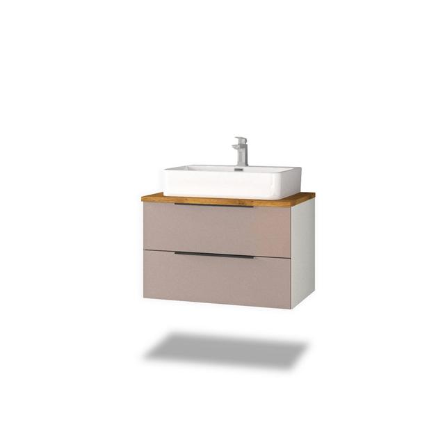 Almestica Bathroom Furniture Suite Latitude Run Finish: Alpine white/cashmere gray/oak on Productcaster.