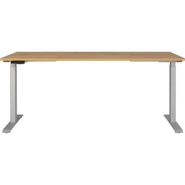 Electrically height-adjustable Imatra writing desk Germania Size: 120cm H x 180cm W x 80cm D, Colour: Grandson oak/silver on Productcaster.