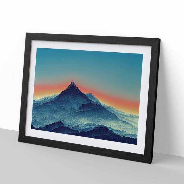 Cosmopolitan Mountains - Picture Frame Graphic Art Alpen Home Frame Colour: Black, Size: 34cm H x 46cm W x 2cm D on Productcaster.