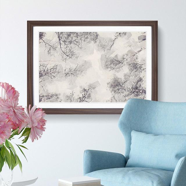 Tree Tops in Winter in Abstract - Picture Frame Graphic Art Print East Urban Home Frame Option: Walnut, Size: 35cm H x 50cm W x 2cm D on Productcaster.