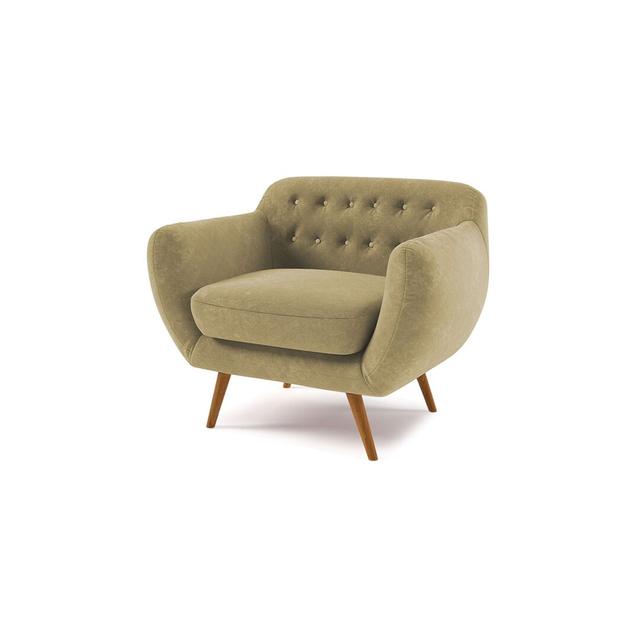 Millicent Upholstered Armchair Corrigan Studio Upholstery Colour: Olive on Productcaster.