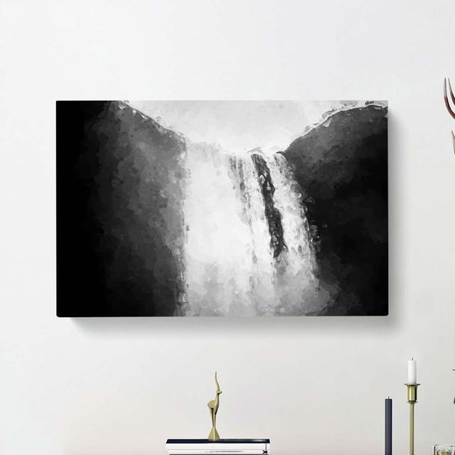 Skogafoss Waterfall Iceland In Abstract - Wrapped Canvas Print East Urban Home Size: 40cm H x 60cm W x 3cm D on Productcaster.