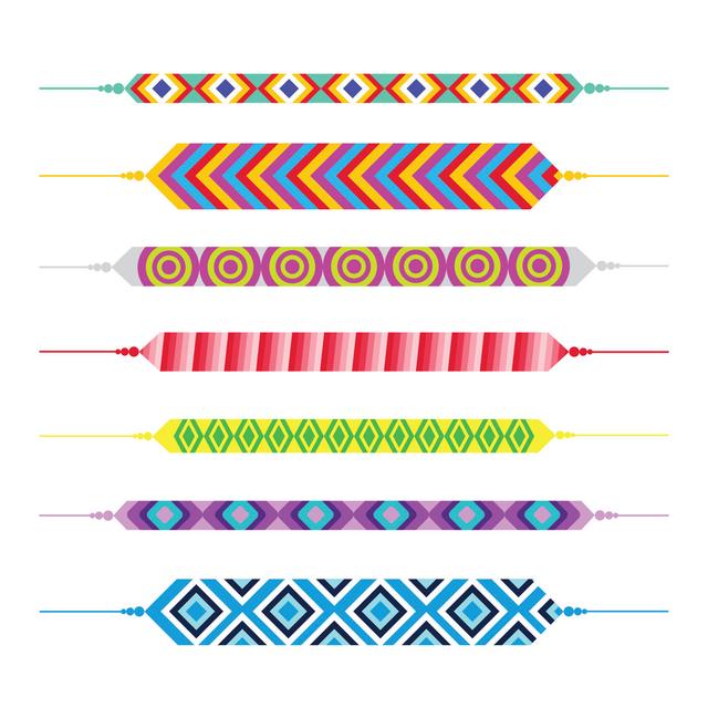 Friendship Bracelets - Wrapped Canvas Print Gracie Oaks Size: 122cm H x 122cm W x 3.8cm D on Productcaster.