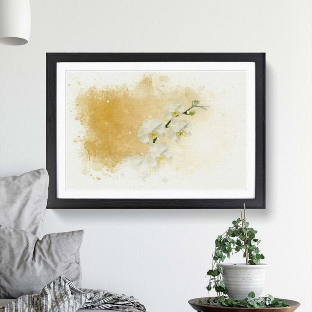 White Orchid Flowers in Abstract - Picture Frame Graphic Art Print East Urban Home Size: 40cm H x 60cm W x 2cm D, Frame Option: Black on Productcaster.