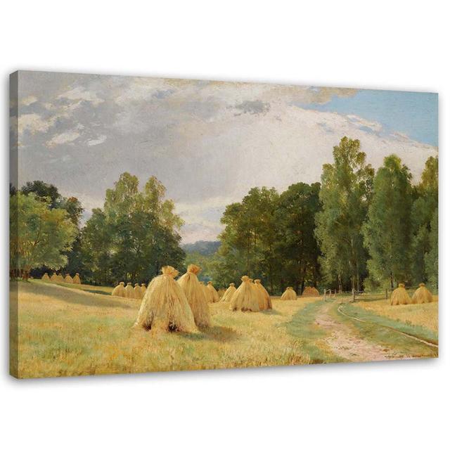 Leinwandbild Haystacks - I. I. Shishkin, Reproduction 51141 Rosalind Wheeler Größe: 60 cm H x 90 cm B x 2 cm T on Productcaster.