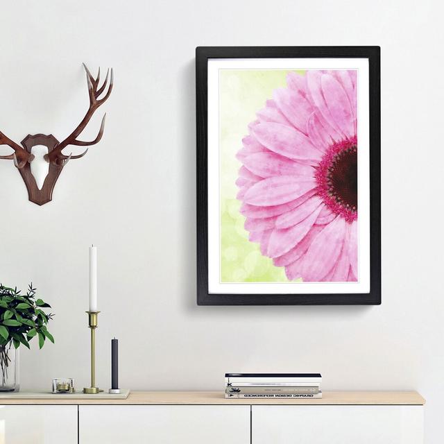 Beauty of a Pink Gerbera Flower - Picture Frame Graphic Art Print East Urban Home Size: 63cm H x 45cm W x 2cm D, Frame Option: Black Framed on Productcaster.