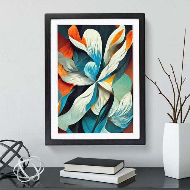 Flowers - Single Picture Frame Painting Marlow Home Co. Size: 34cm H x 25cm W x 2cm D, Frame Colour: Black on Productcaster.