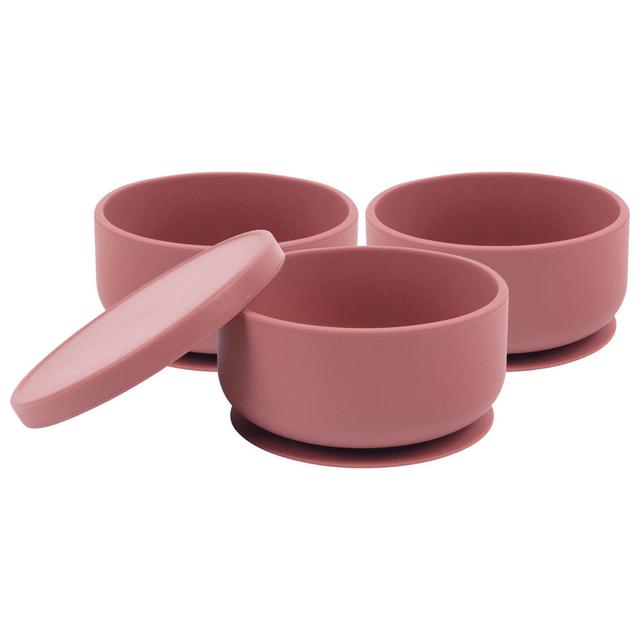 Tiny Dining - Baby Silicone Suction Bowls with Lid (Set of 3) Tiny Dining Colour: Pink on Productcaster.