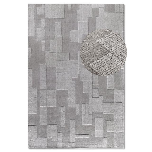 Kollektion 1906 Hand Crafted Hand Loomed Area Rug Villeroy & Boch Colour: Grey/Brown/Blue, Rug Size: Rectangular 80 cm x 150 cm on Productcaster.