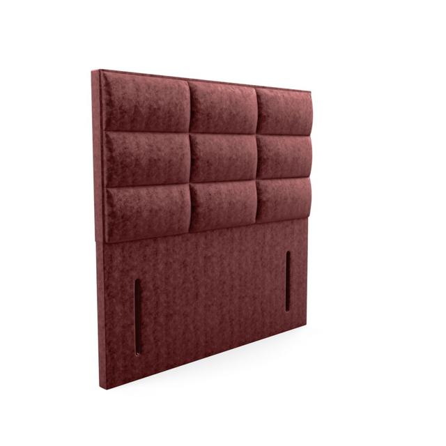 Upholstered Headboard Ebern Designs Size: Small Double (4'), Upholstery: Crushed Velvet - Mulberry on Productcaster.