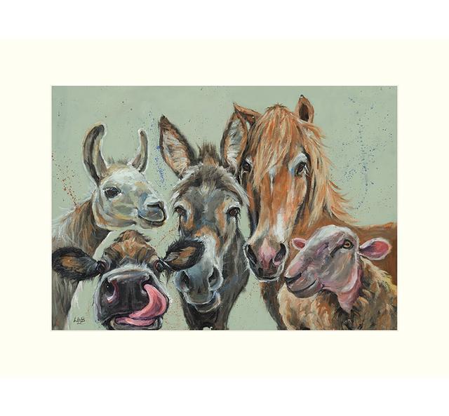 'Farmyard Selfie' by Louise Brown - Unframed Painting Print on Paper August Grove Size: 40cm H x 50cm W x 0.01cm D on Productcaster.