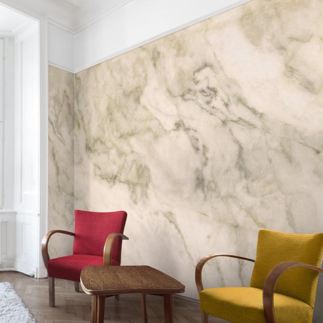 Phoenix Marble Semi-Gloss Wallpaper Roll East Urban Home Material quality: Standard (110g/m²), Size: 4.8m x 320cm on Productcaster.