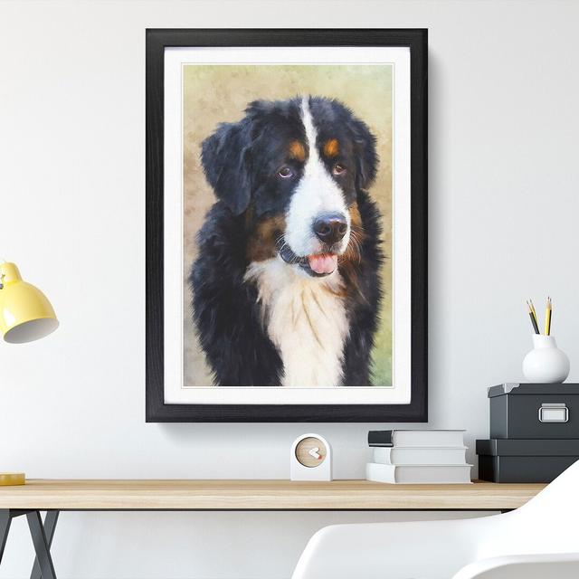 Bermese Mountain Dog - Picture Frame Painting East Urban Home Frame Option: Black Framed, Size: 36cm H x 27cm W x 2cm D on Productcaster.