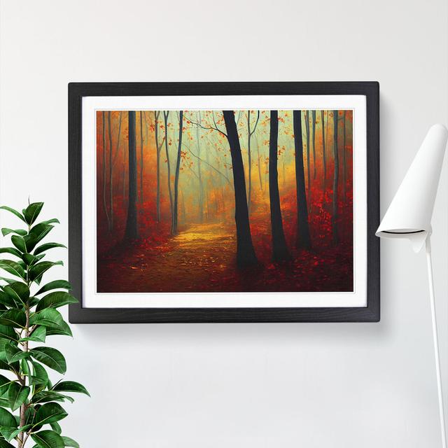 Unique Autumn Forest - Picture Frame Graphic Art Alpen Home Frame Colour: Black, Size: 46cm H x 64cm W x 2cm D on Productcaster.