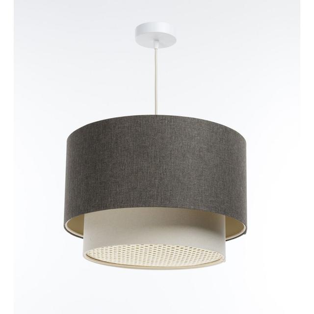 Bedouet 1 - Light Cream Drum Pendant Latitude Run Base Finish: Brown/Beige on Productcaster.