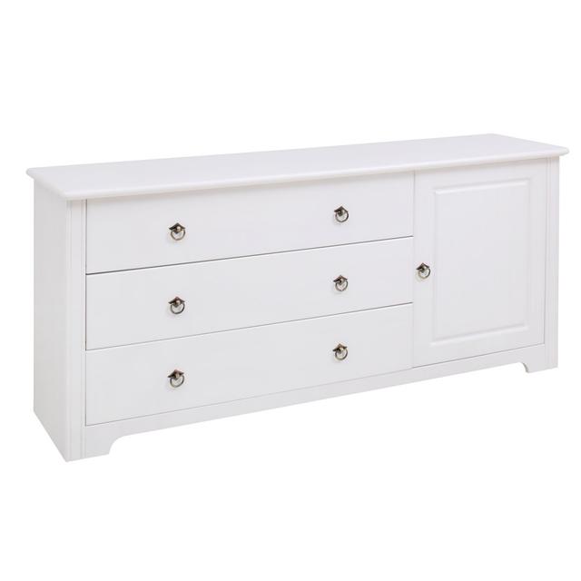 Manderson 3 Drawer Combi Chest August Grove Colour: White on Productcaster.