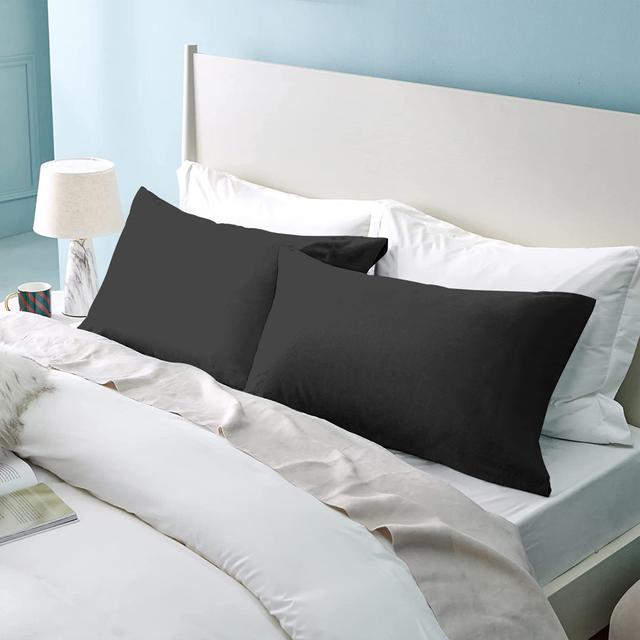 Kandis 100 Polyester Brushed Plain Envelope Style Pillow Case/Cover (Set of 2) 17 Stories Colour: Black on Productcaster.