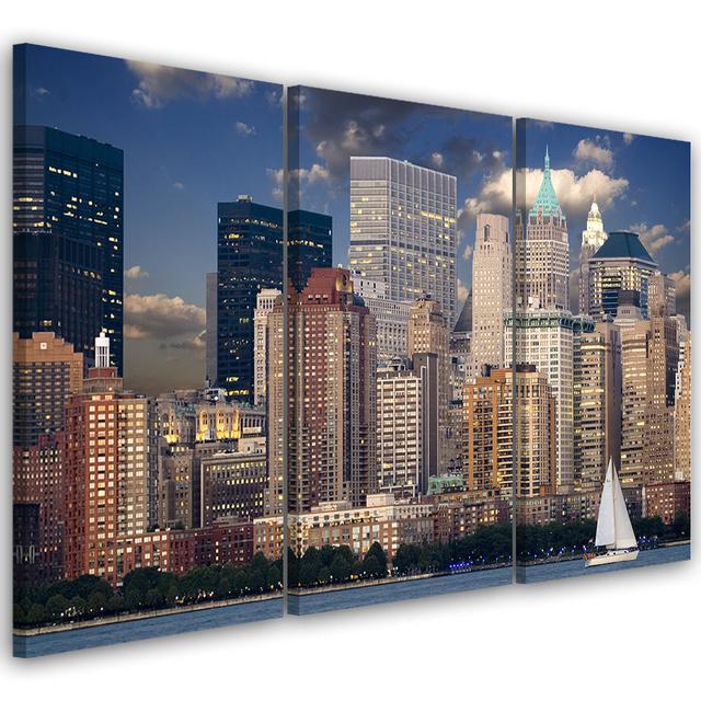 Leinwandbild Panorama New York City Ebern Designs Größe: 60 cm H x 120 cm B x 2 cm T on Productcaster.