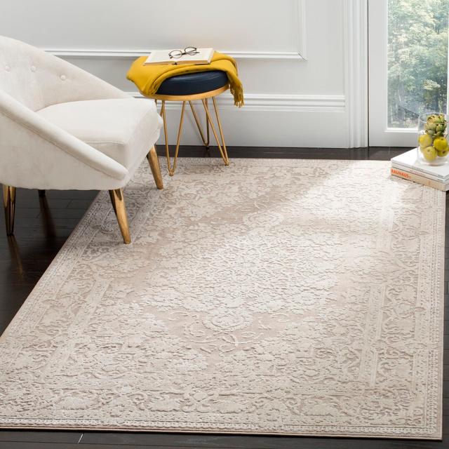 Espinal Hooked Beige/Cream Rug Fleur De Lis Living Rug Size: Rectangle 91 x 152cm, Material: Polypropylene Plastic on Productcaster.