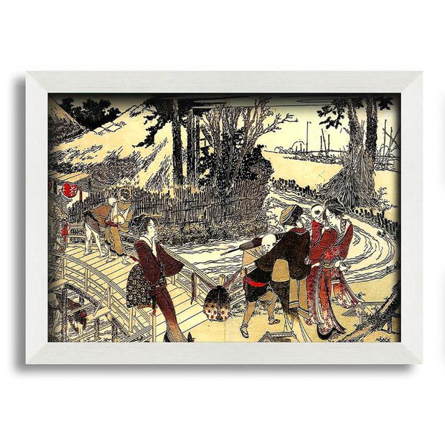 Village Near a Bridge by Katsushika Hokusai - Single Picture Frame Art Prints Rosalind Wheeler Size: 29.7cm H x 42cm W on Productcaster.