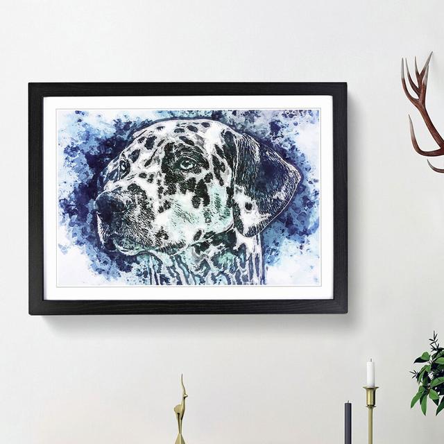 Dalmatian Dog in the Blue in Abstract - Picture Frame Painting Print East Urban Home Frame Option: Black Framed, Size: 27cm H x 36cm W x 2cm D on Productcaster.