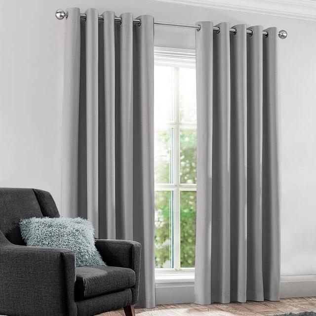 Priyana Polyester Blackout Grommet / Eyelet Curtain Panel 17 Stories Curtain Colour: Silver, Panel Size: 46cm Width x 72cm Drop on Productcaster.