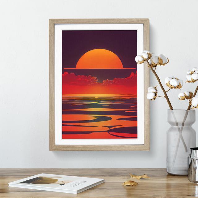 Artsy Sunset View - Wrapped Canvas Graphic Art House of Hampton Format: Oak Framed, Size: 34cm H x 25cm W on Productcaster.