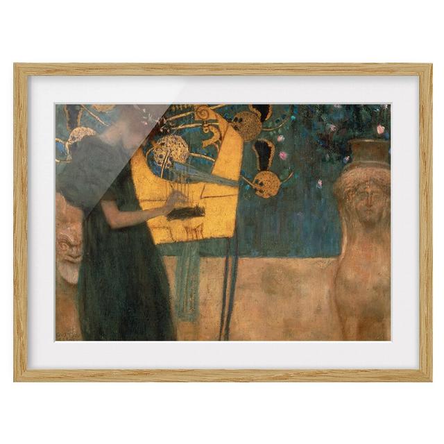 The Music by Gustav Klimt - Picture Frame Painting Latitude Vive Frame Option: Brown Framed on Productcaster.