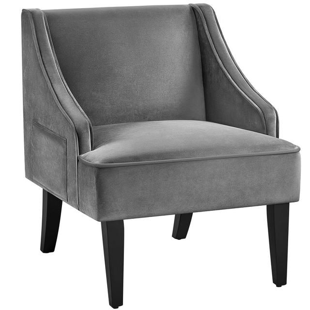 Velvet Armchair Yaheetech Upholstery Colour: Grey on Productcaster.