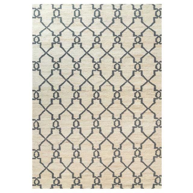 Handwoven Cream Trellis Jute Rug Rosalind Wheeler Rug Size: Rectangle 190 x 280cm on Productcaster.